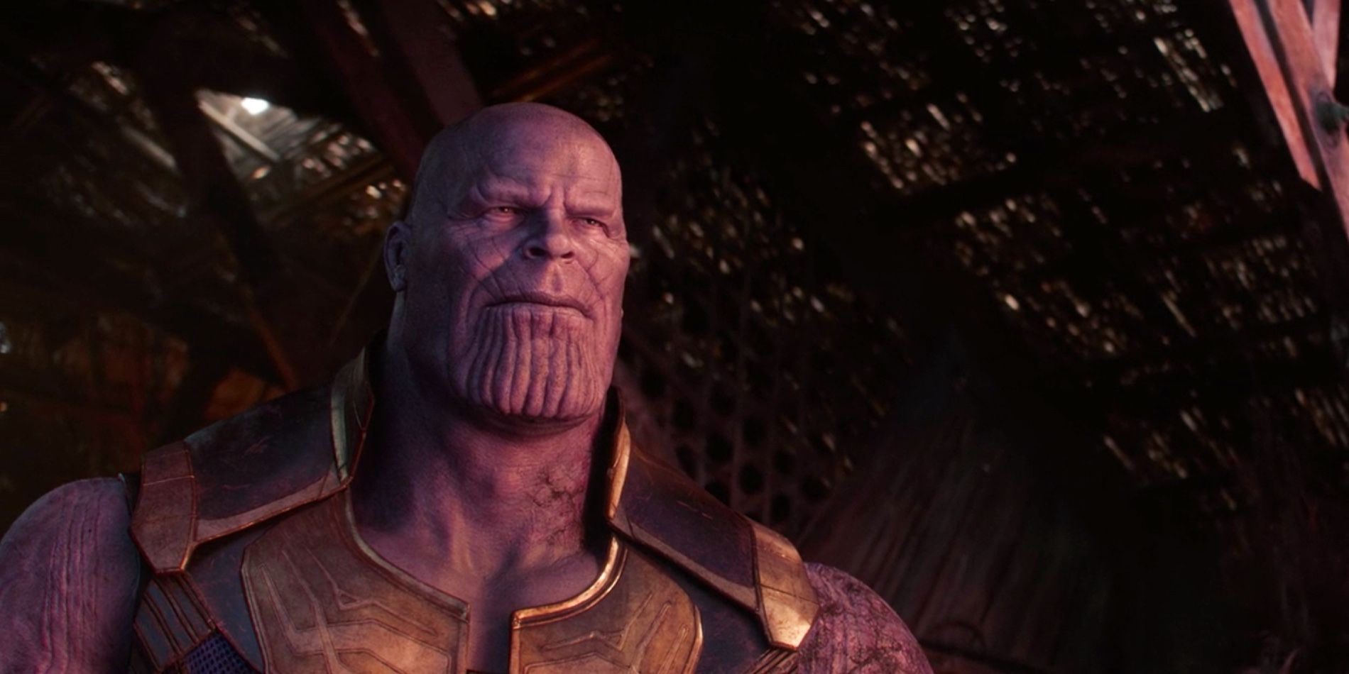 Thanos smiling at the Garden in Infinity War