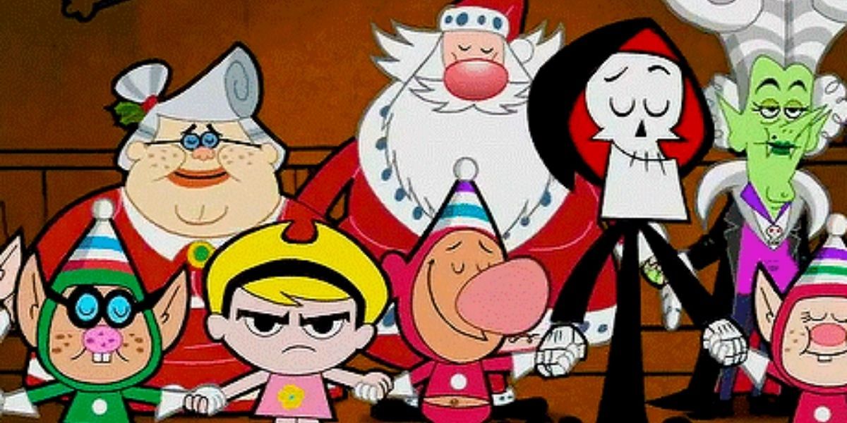 Billy, Mandy, and Grim caroling with Santa and his family in The Grim Adventures of Billy &amp; Mandy: &quot;Billy and Mandy Save Christmas&quot;