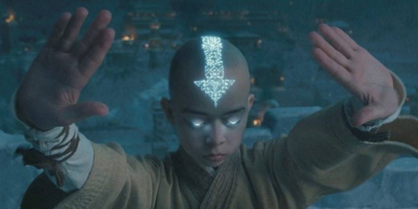 Aang usando seus poderes em The Last Airbender 2010 