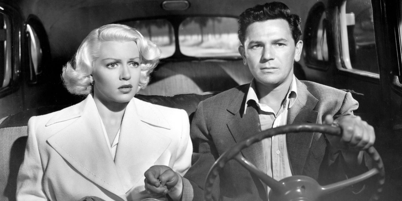 Cora and Frank in a car in The Postman Always Rings Twice