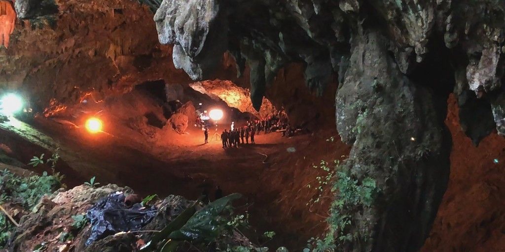 An underground cave in The Rescue