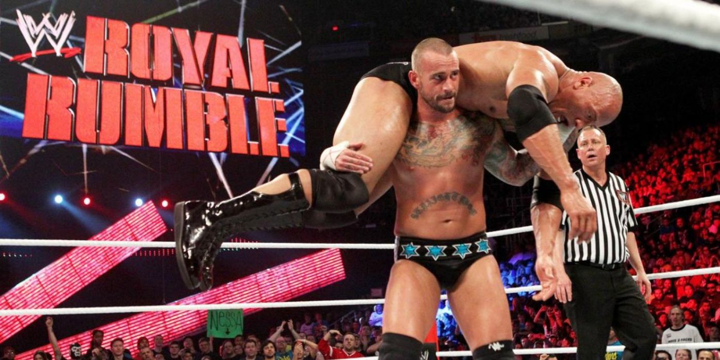 The Rock vs CM Punk at WWE Royal Rumble 2013
