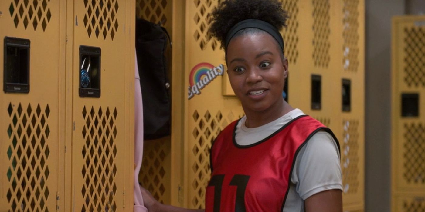 Willow standing at her locker in The Sex Lives Of College Girls