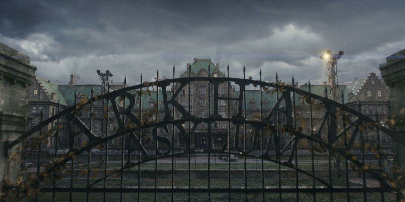 The gate to Arkham Asylum.