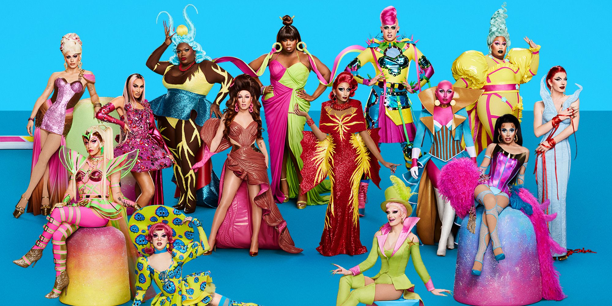As queens na foto do elenco da 14ª temporada de RuPauls Drag Race