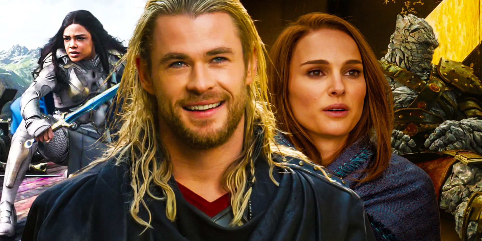 Thor love and thunder poster highlights biggest problem too much jane foster korg valkyrie
