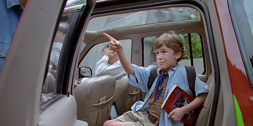 Tim with Book - Jurassic Park - Jeep - Dr Grant