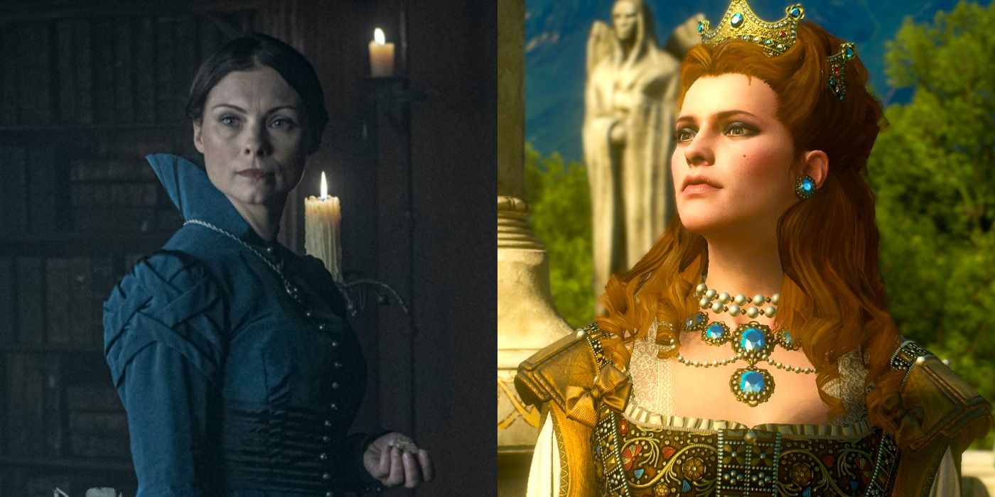 Split image of Tissaia in uniform as the Rectoress of Aretuza and Anna Henrietta in her royal garb as Duchess of Toussaint