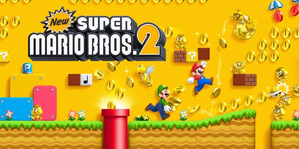 Title screen of New Super Mario Bros. 2 (2012, Nintendo 3DS)
