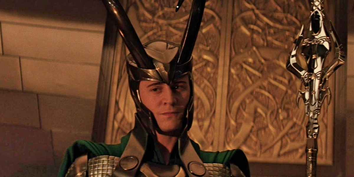 Loki looking at someone while smirking softly in Thor.