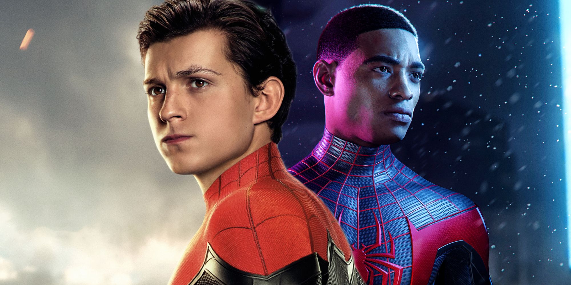Split image of Spider-Man and Miles Morales