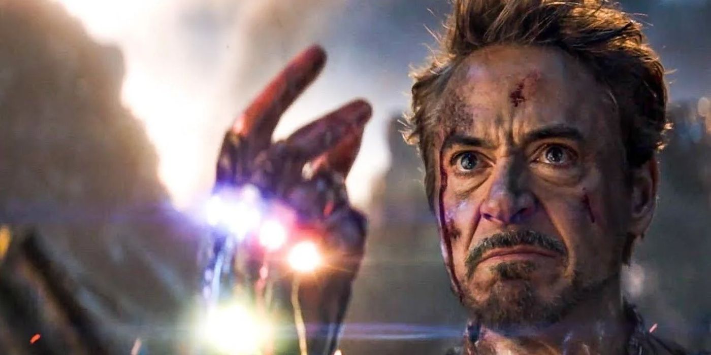 Tony Stark snaps his fingers in Avengers Endgame