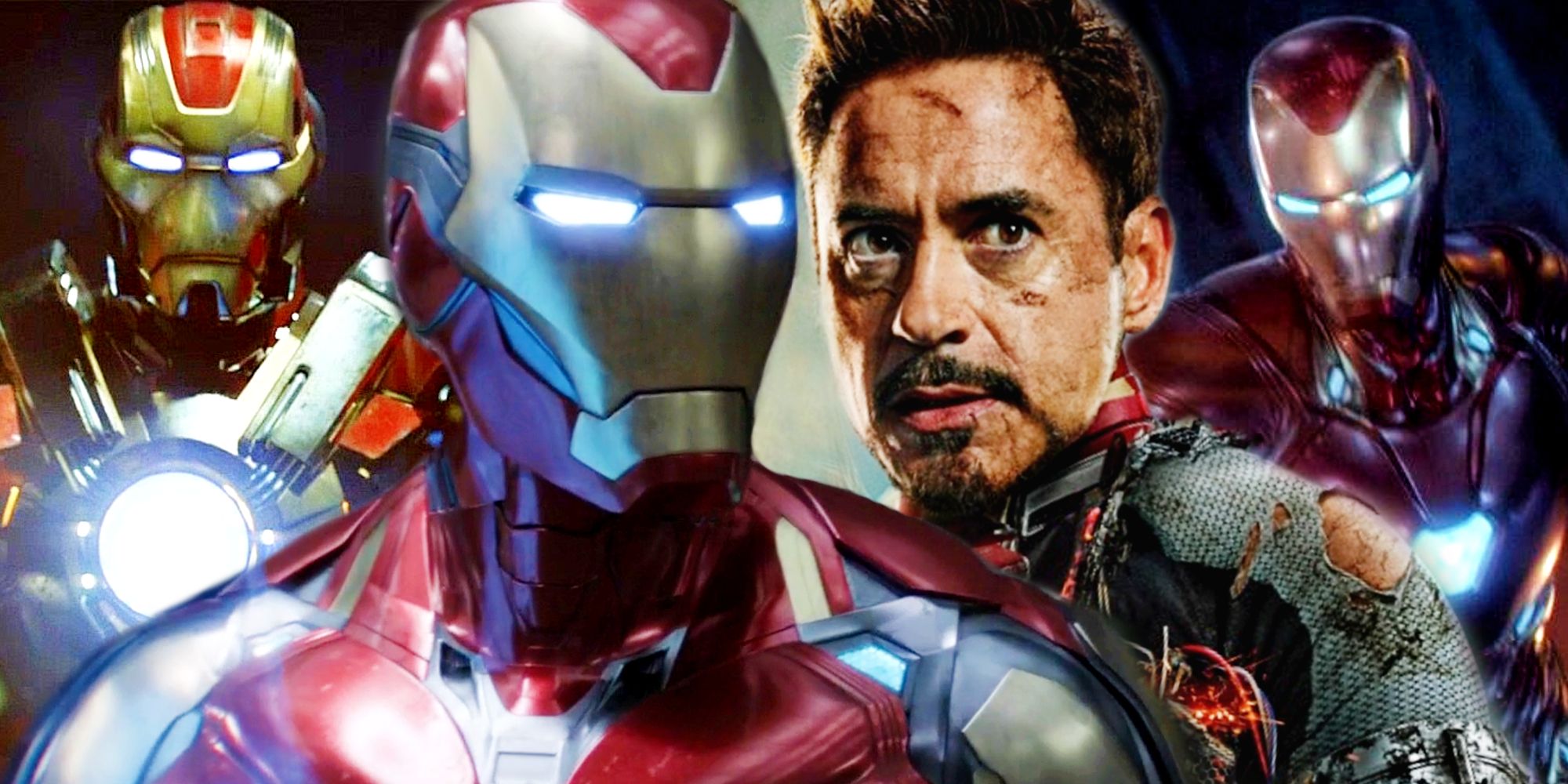 Tony Stark e as armaduras do Homem de Ferro do MCU