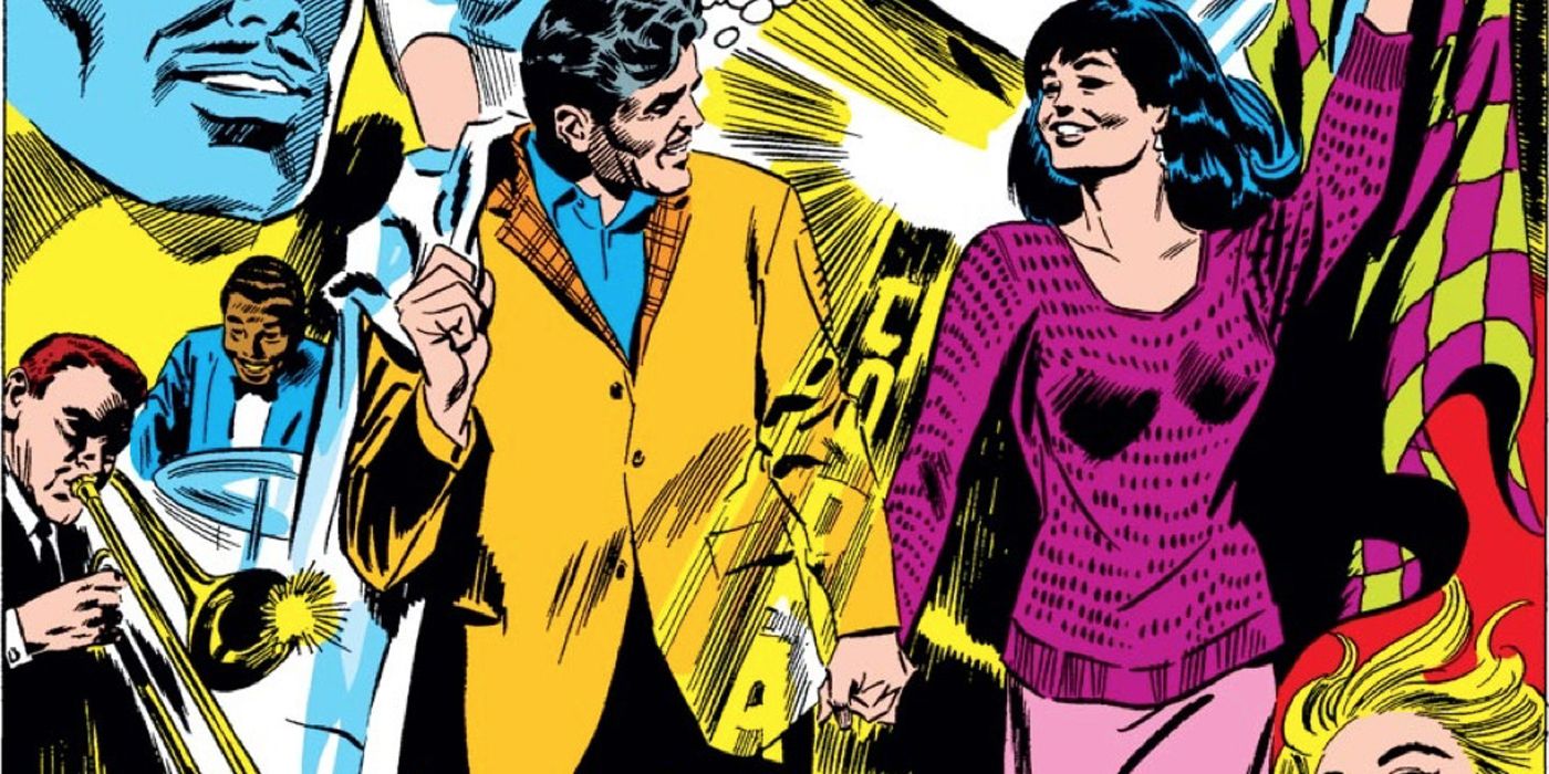 Tony Stark walking with a date in the comics.