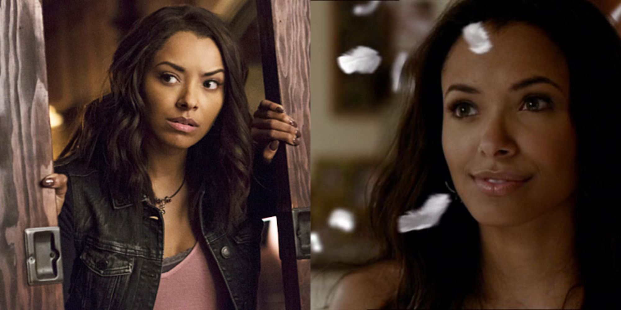 Two side by side images of Bonnie in Vampire Diaries
