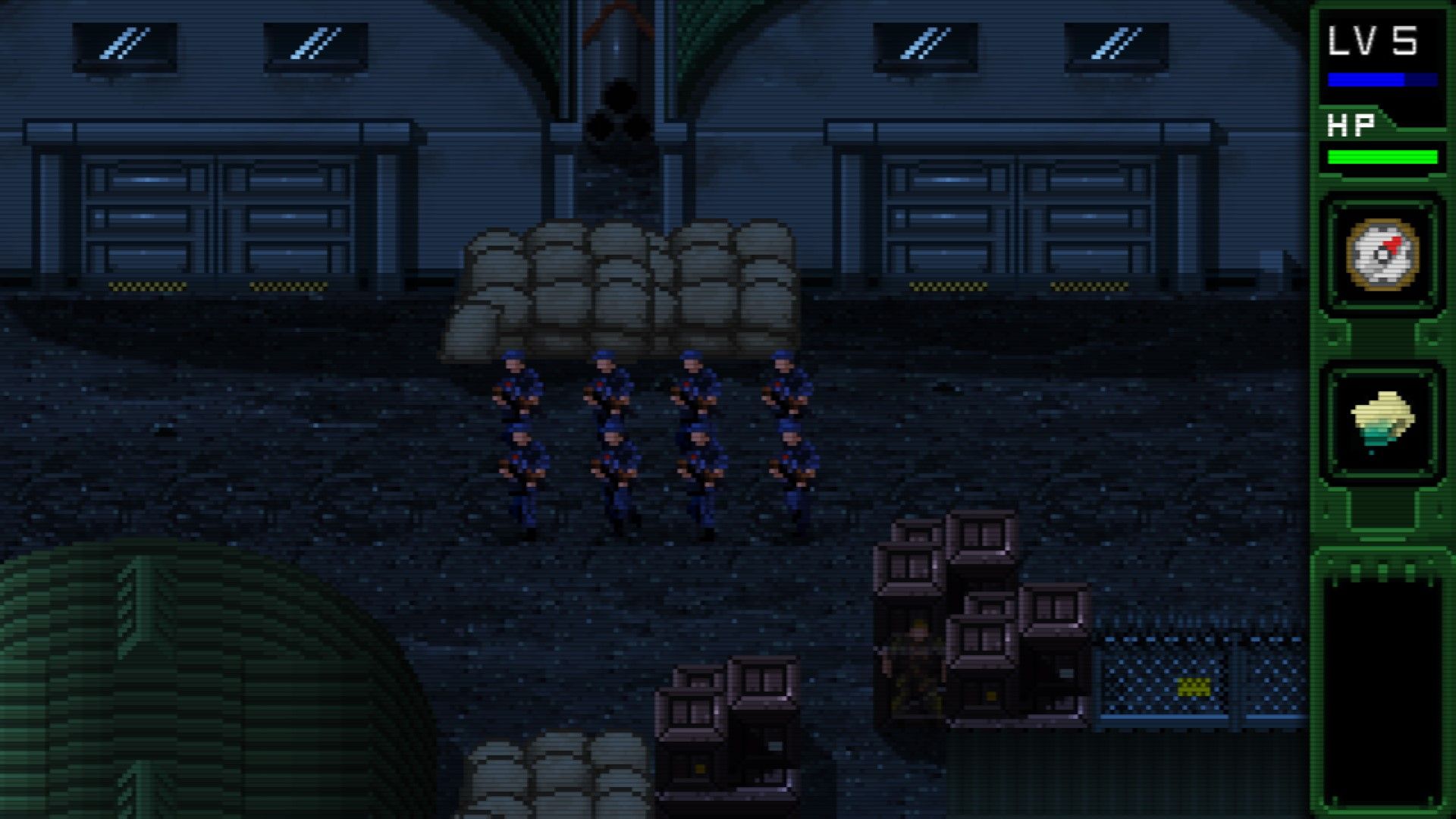 Jesse Fox sneaking around the guard barracks in UnMetal.