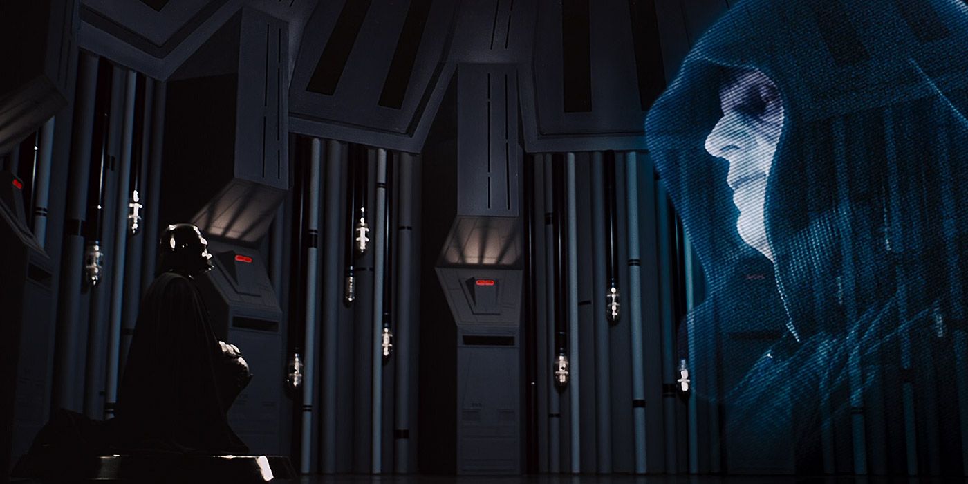Darth Vader speaks to Darth Sidiious in Star Wars: The Empire Strikes Back