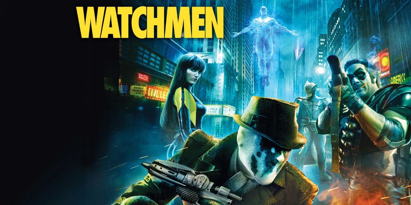 Watchmen poster featuring the team poised for action in the city