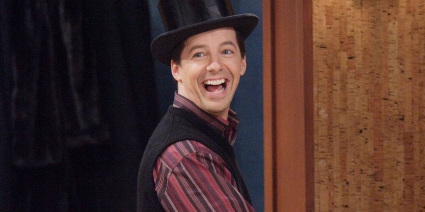 Jack wearing a top hat and smiling in Will &amp; Grace