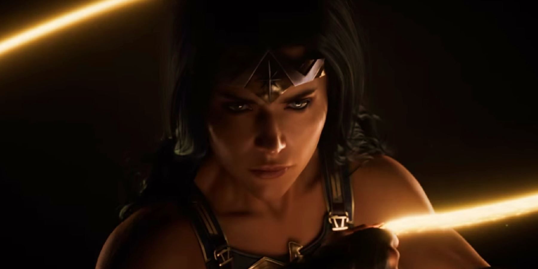 Wonder Woman holding her lasso in the new game.