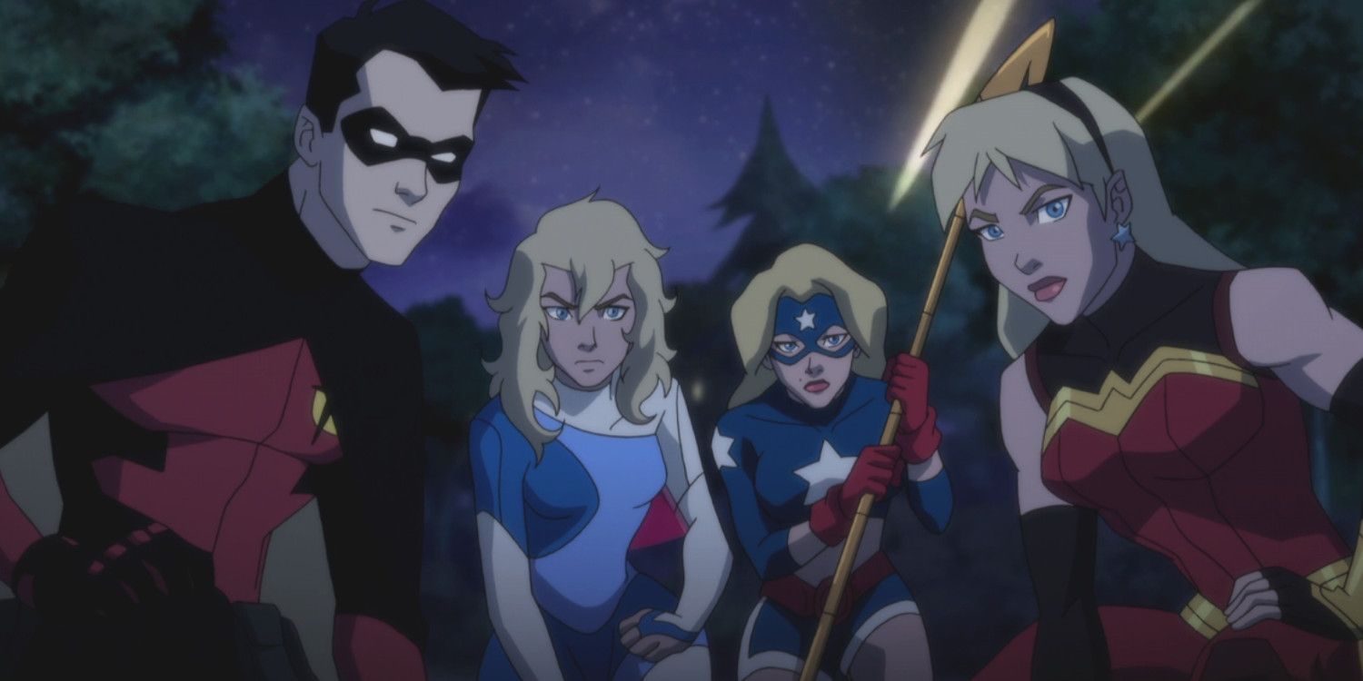 Young Justice Robin Windfall Stargirl and Wonder Girl