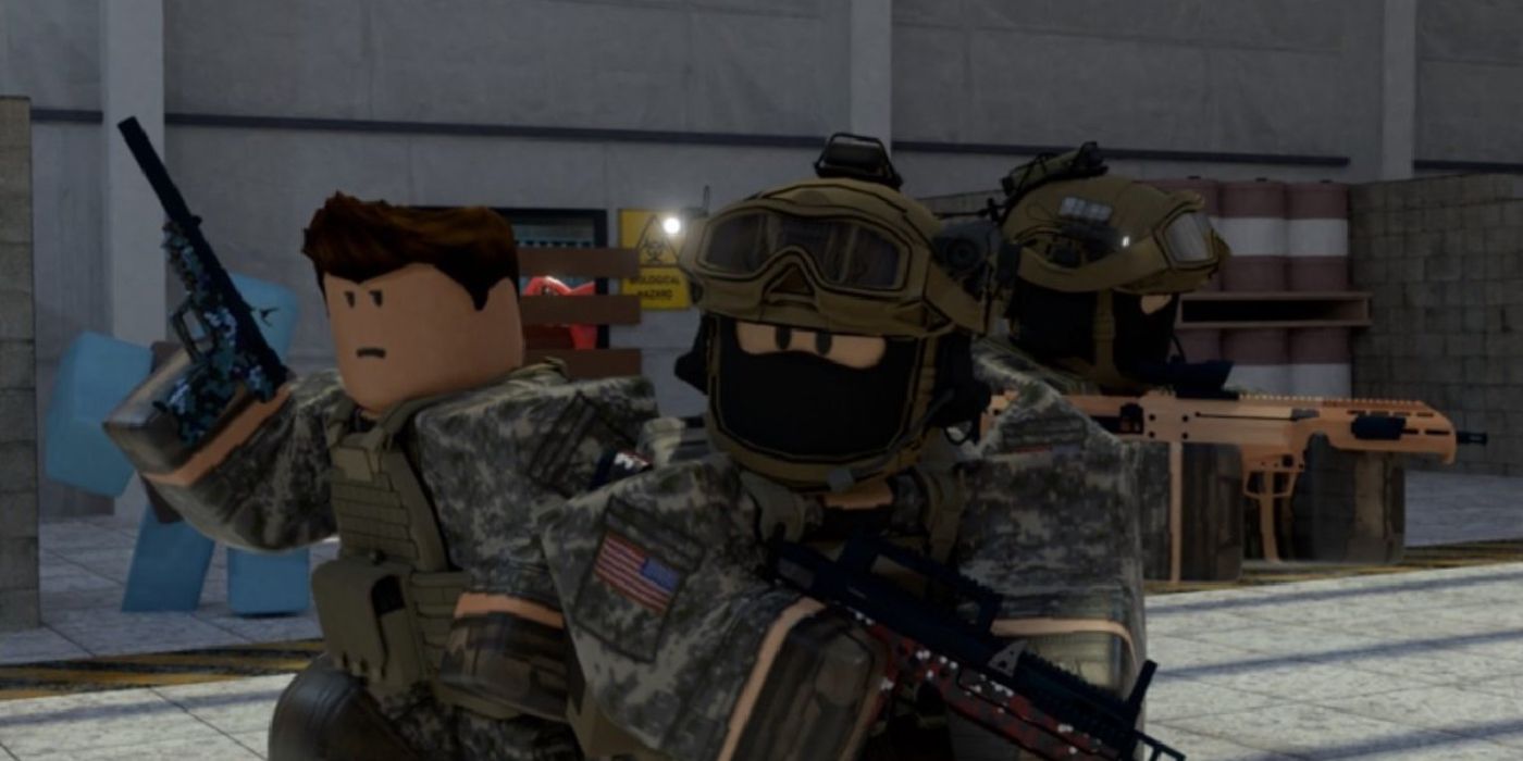 Soldiers holding guns in Zombie Uprising.
