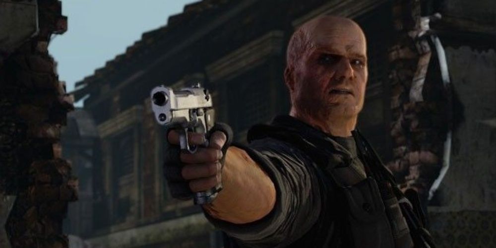 Zoran Lazarevic aims a gum in Uncharted 2
