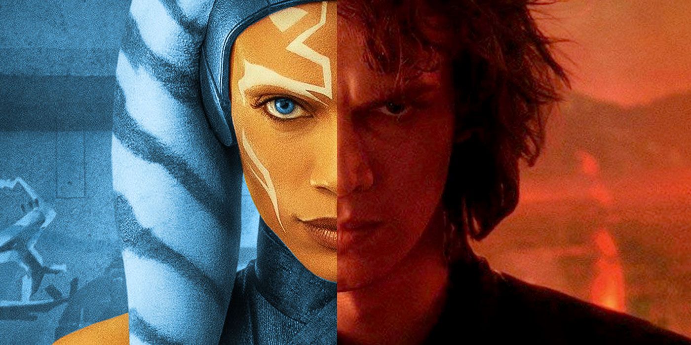 Montage: The faces of Ahsoka Tano and Anakin Skywalker
