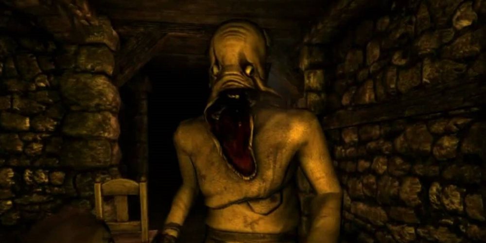 A deformed monster appears in Amnesia: Dark Descent