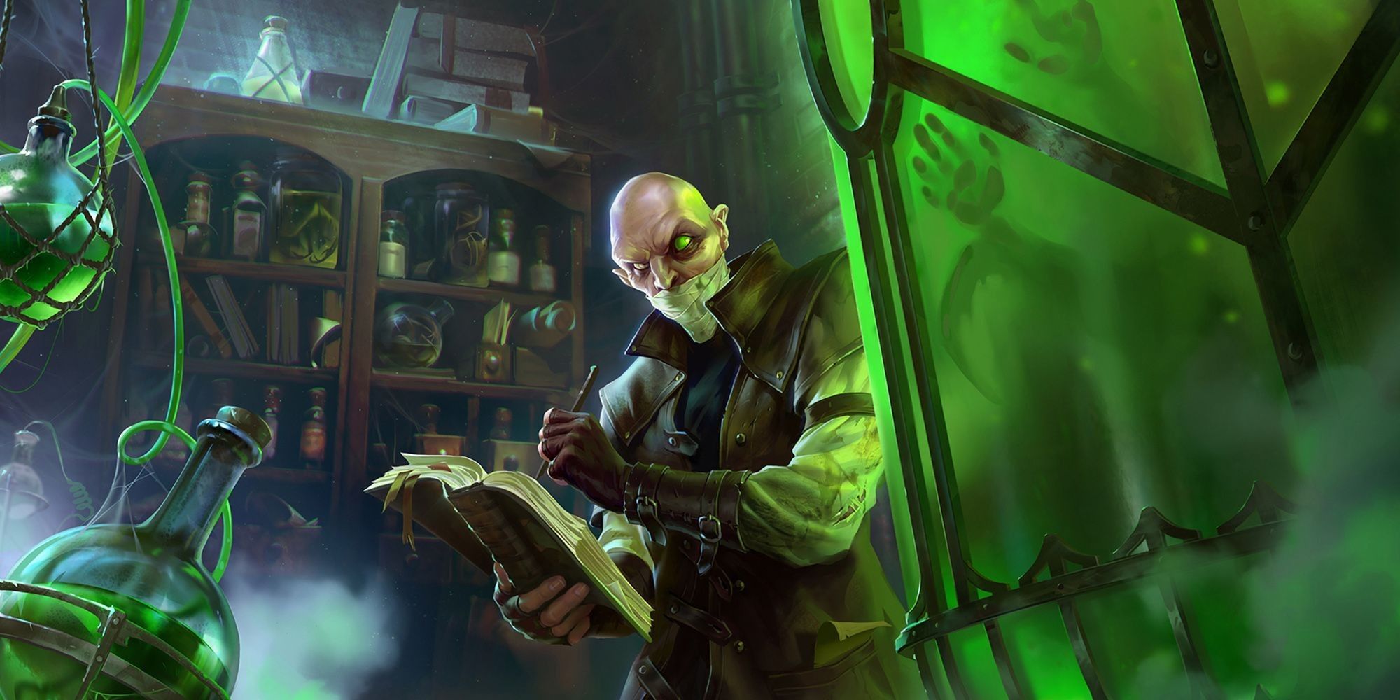 Singed, também conhecido como Deckard, como um personagem chemtech feito pela Silco