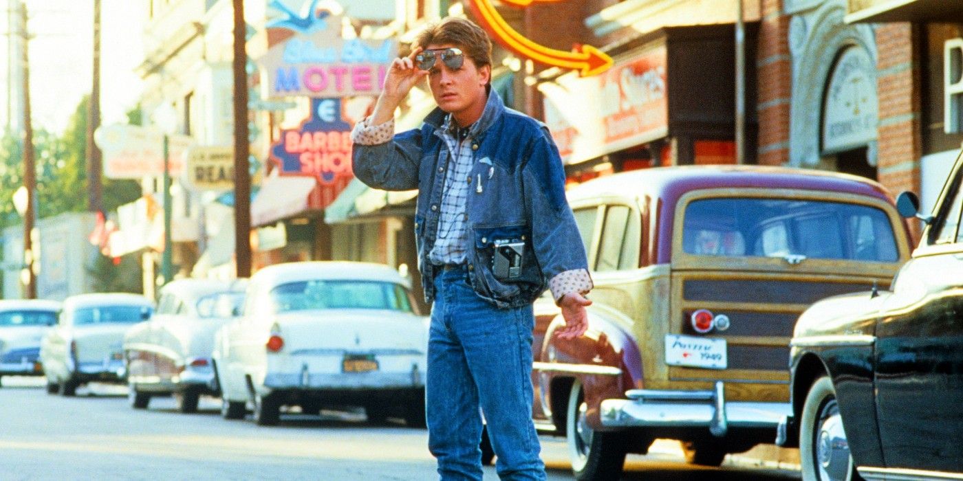 Marty walks around town in the 50s in Back to the Future