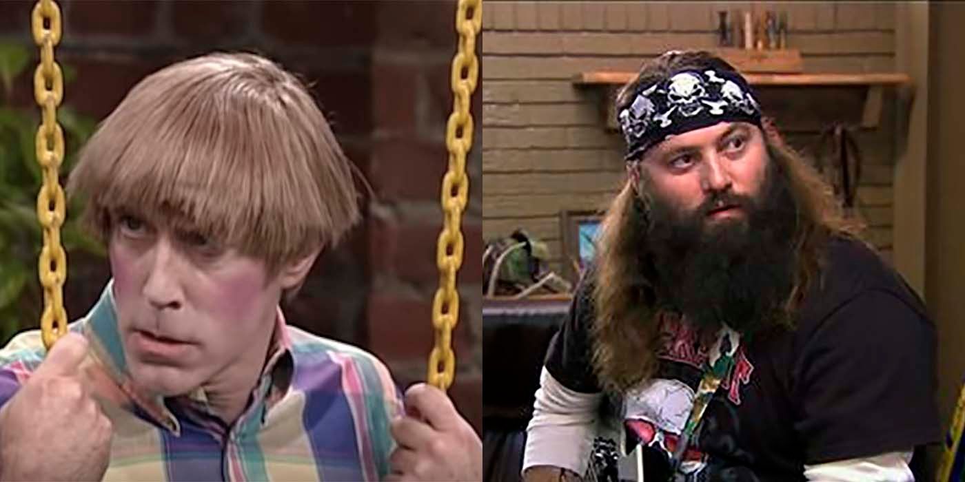 Split image of Stuart from MadTV and a character from Duck Dynasty.