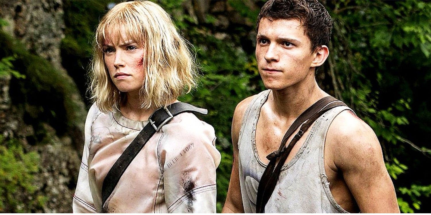 Daisy Ridley and Tom Holland looking ragged in Chaos Walking.