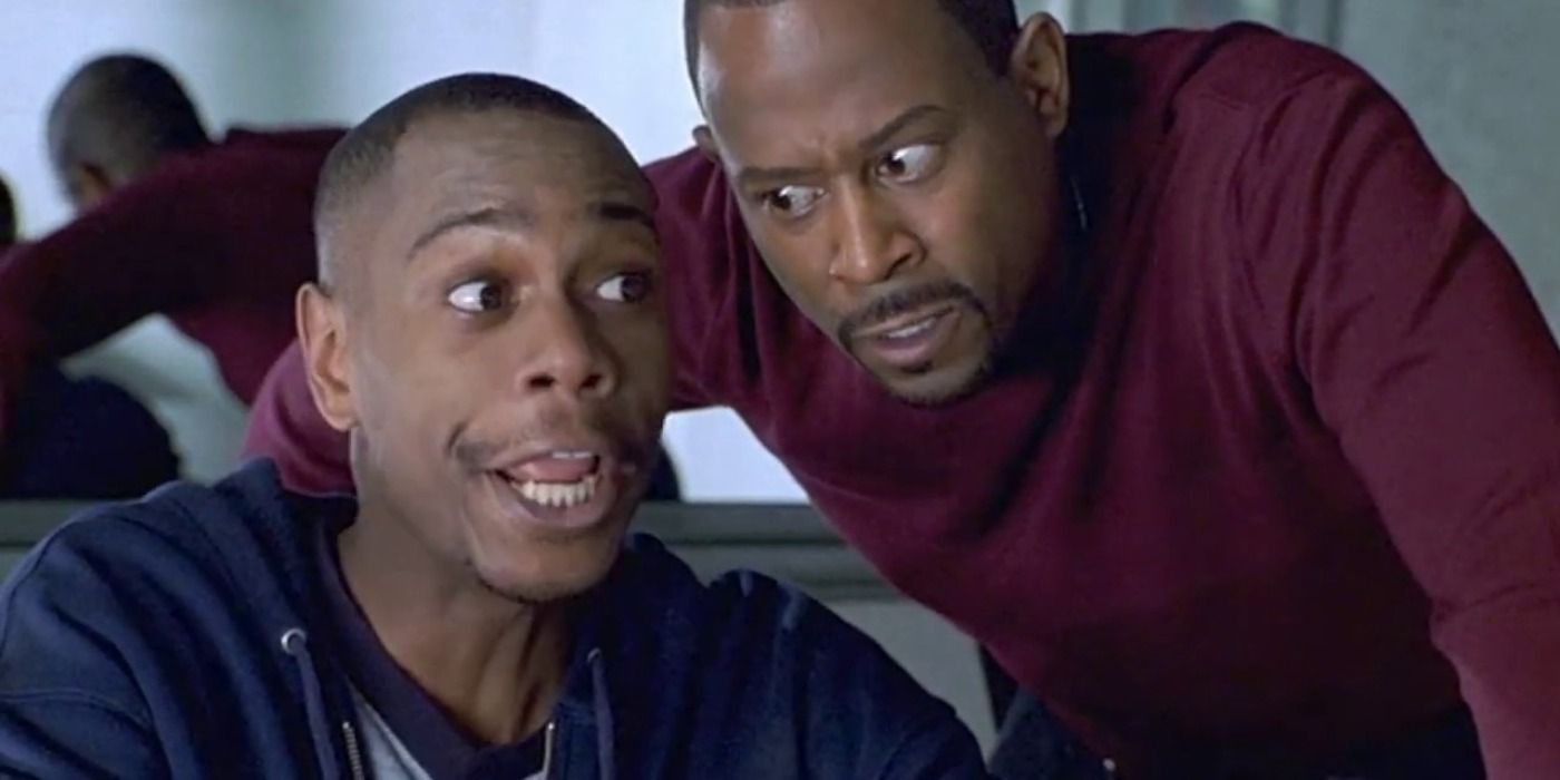 Martin Lawrence interrogates Dave Chappelle in Blue Streak.