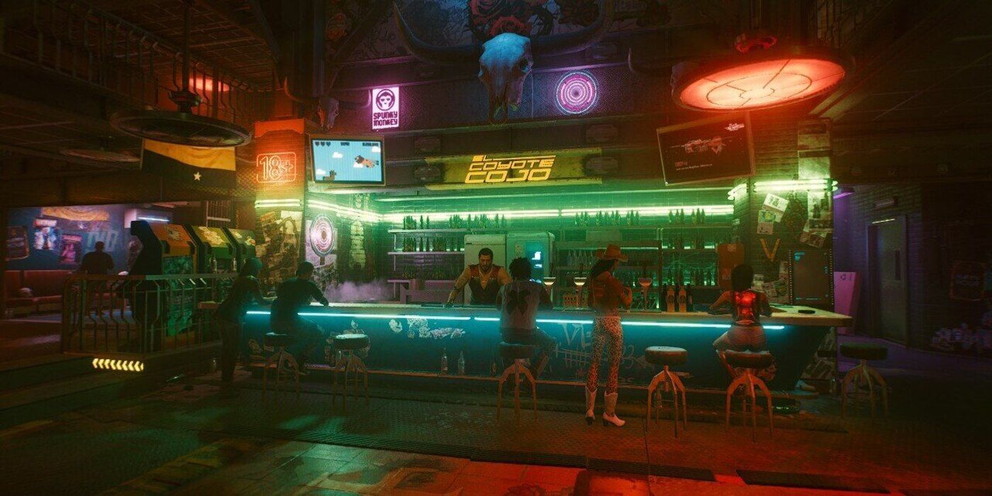 Cyberpunk 2077 cafe