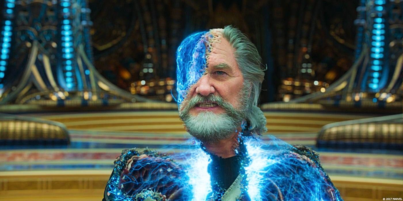 Kurt Russell as Ego with part of his face missing in Guardians of the Galaxy Vol. 2