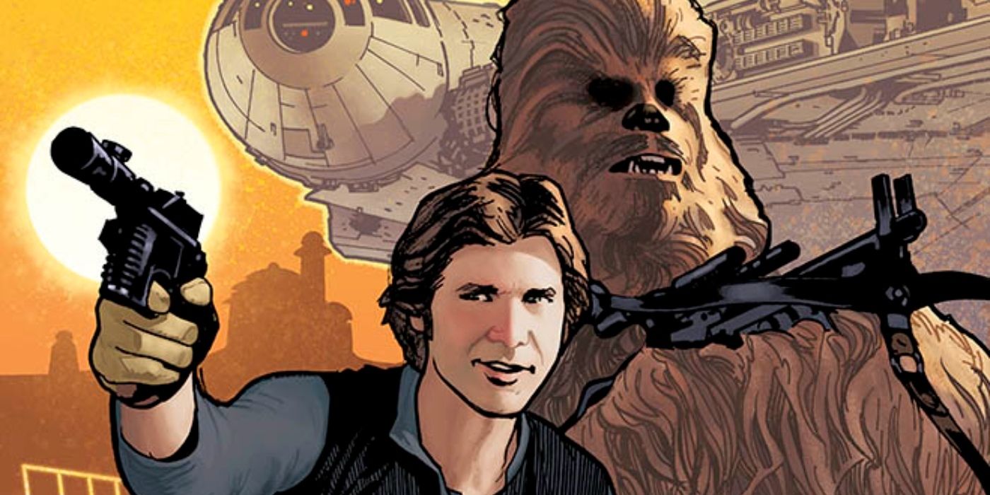 han solo and chewbacca cover art