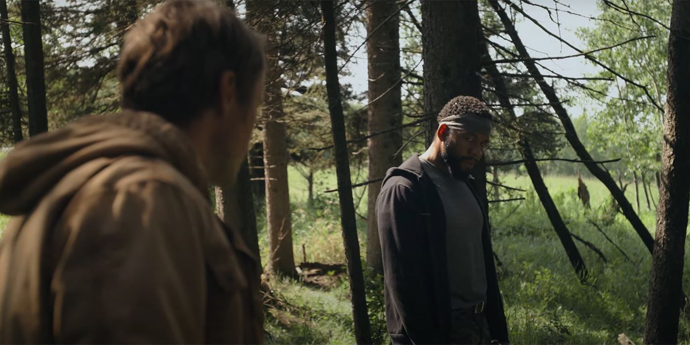 Michael Dorman and Mustafa Speaks in the woods in Joe Pickett
