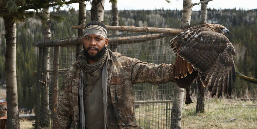 Mustafa Speaks as Nate with a falcon in Joe Pickett