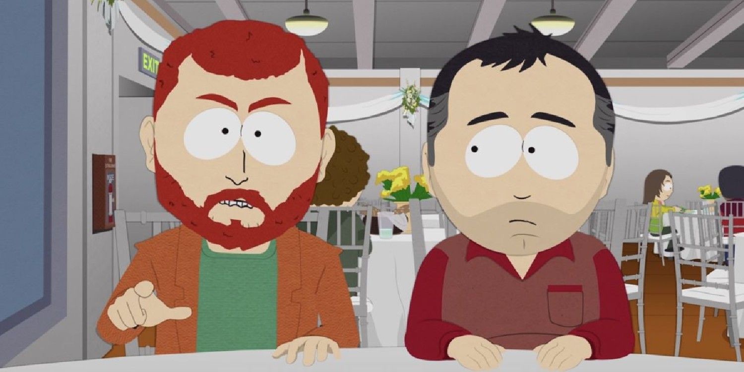 Stan and Kyle in a restaurant in South Park: Post COVID.
