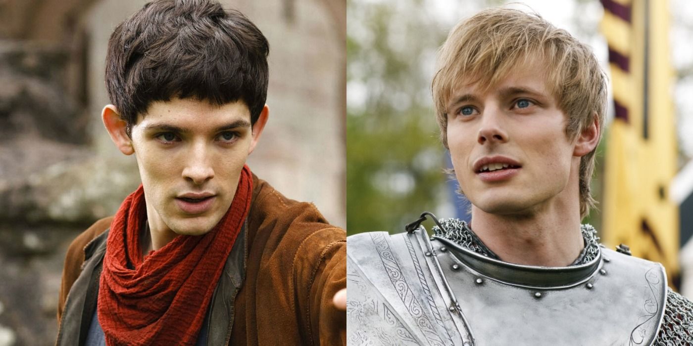 Split image of Merlin and Arthur in Merlin