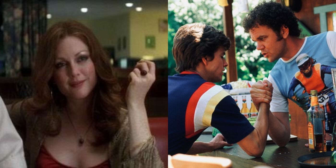 Split Screen of Amber Dirk and Reed in Boogie Nights.