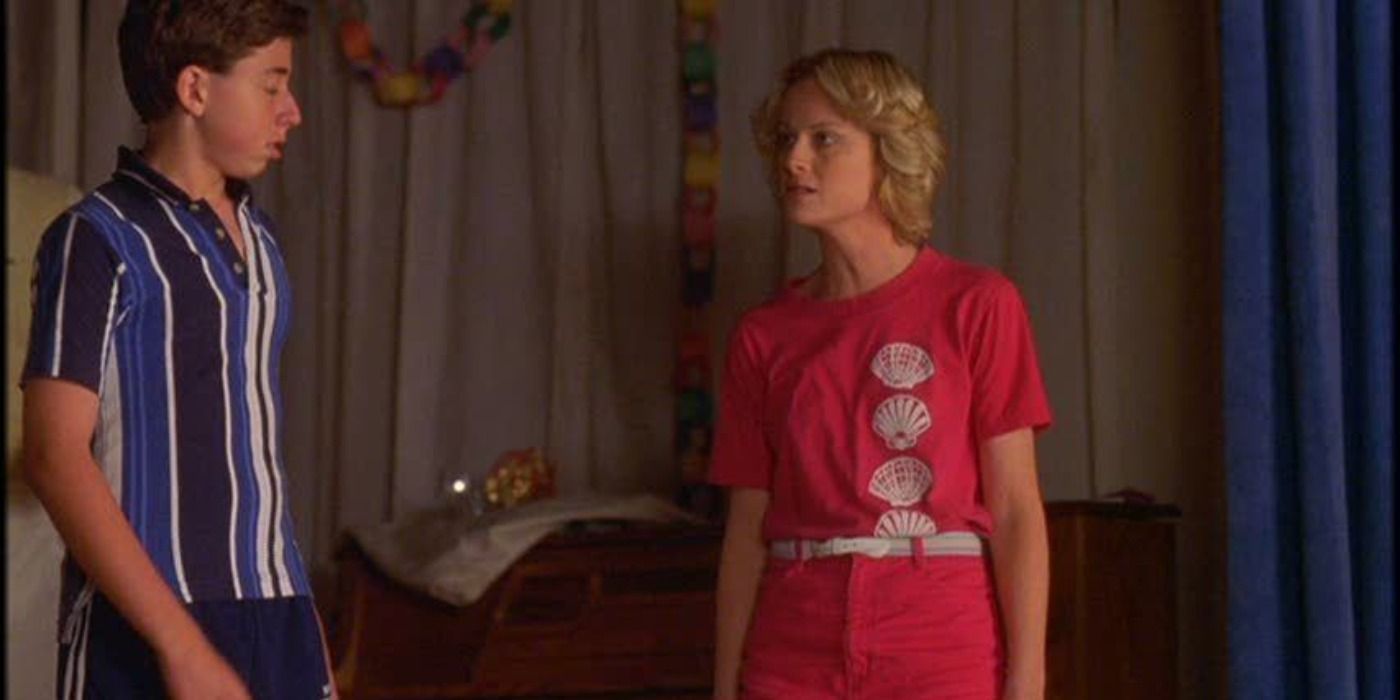 Susie glares at a camper in Wet Hot American Summer.