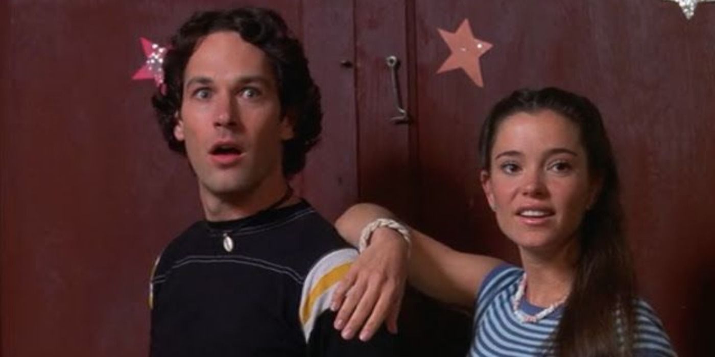 Andy is surprised in Wet Hot American Summer with Katie.