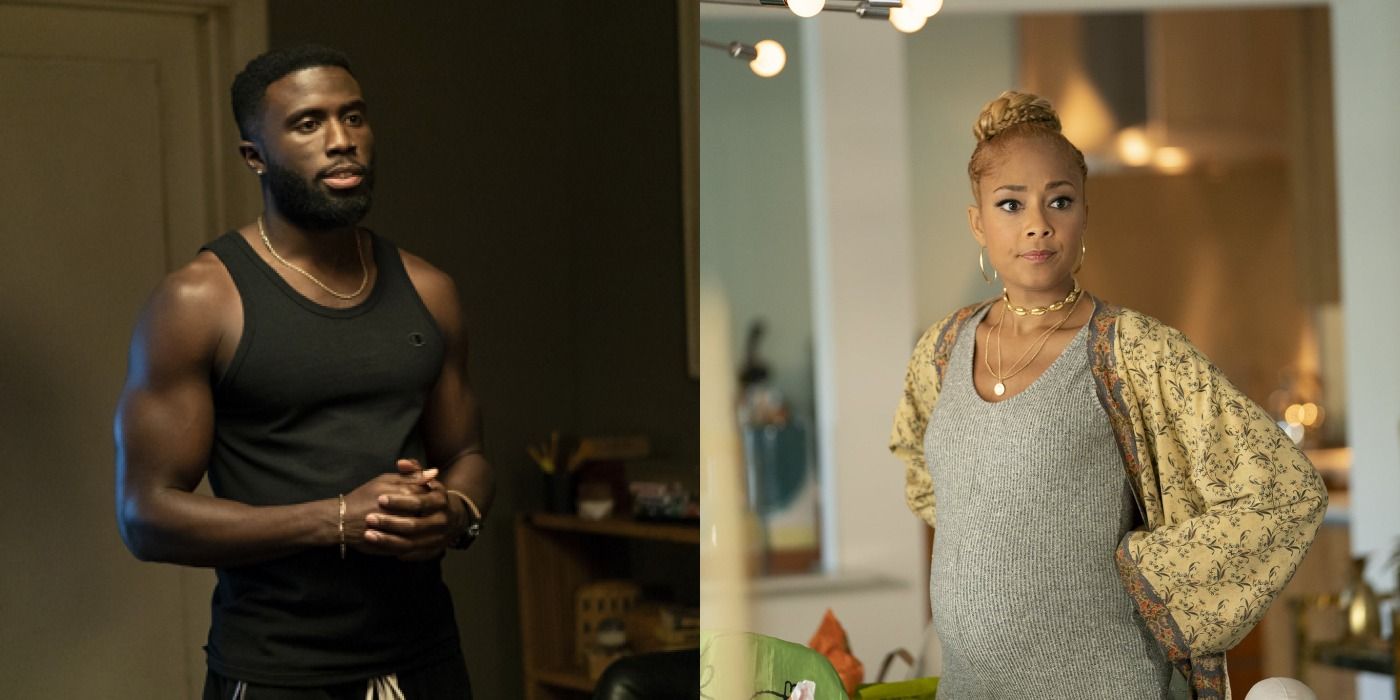 Split screen of Daniel and Tiffany in Insecure.