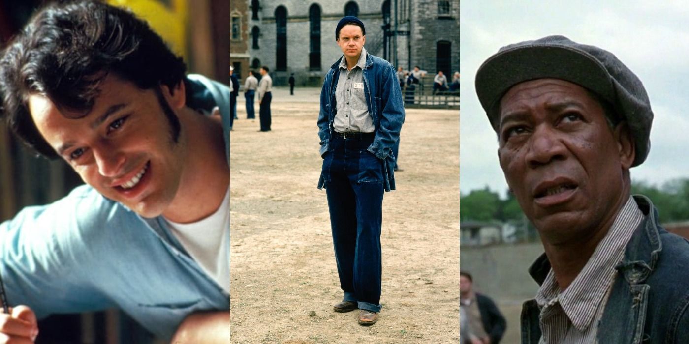 Collage of Tommy, Andy, and Red in The Shawshank Redemption.