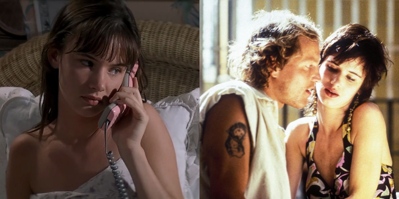 Split image of Juliette Lewis talking on the phone in Cape Fear and in Natural Born Killers.