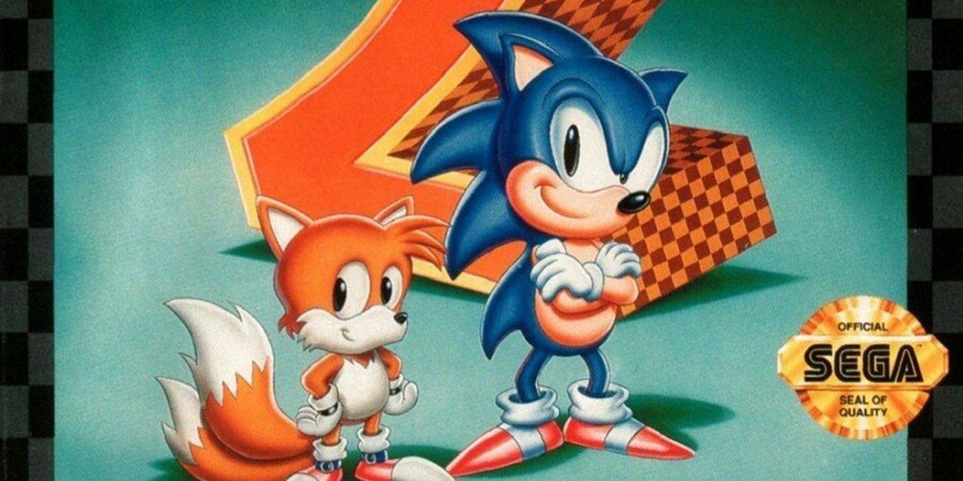 Sonic 2 boxart shows the blue hedgehog and his partner, Tails.