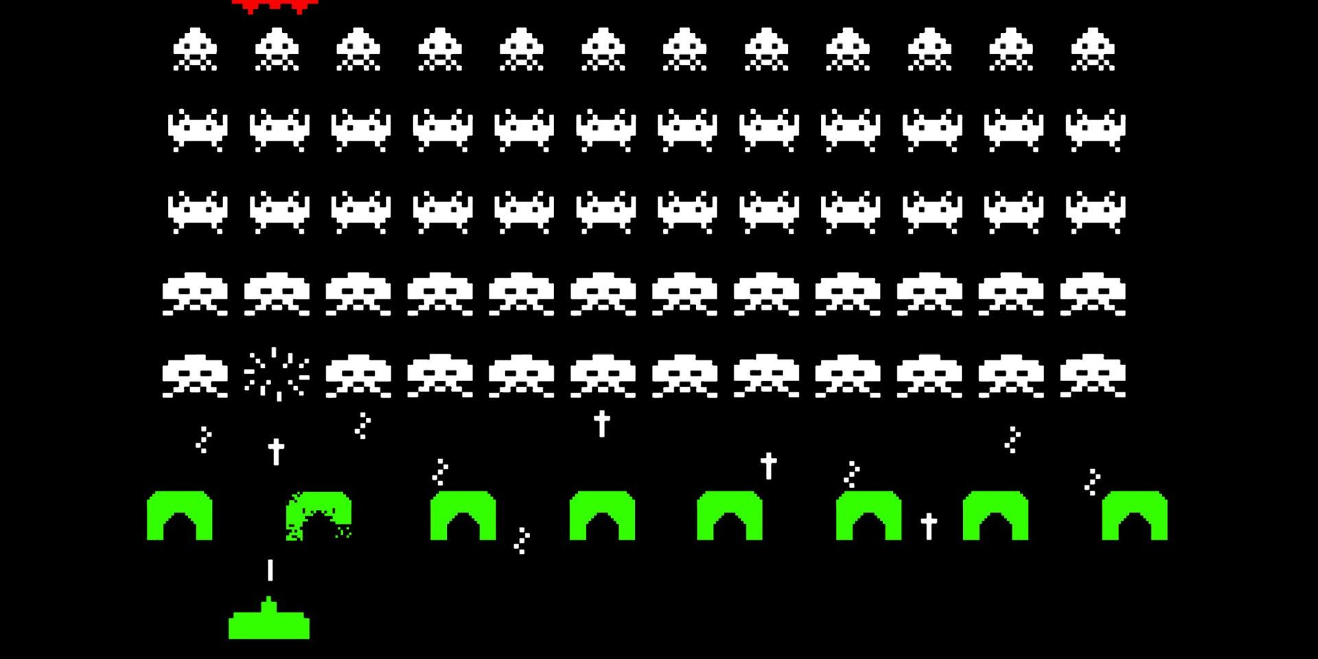 Gameplay screenshot from the original arcade classic Space Invaders