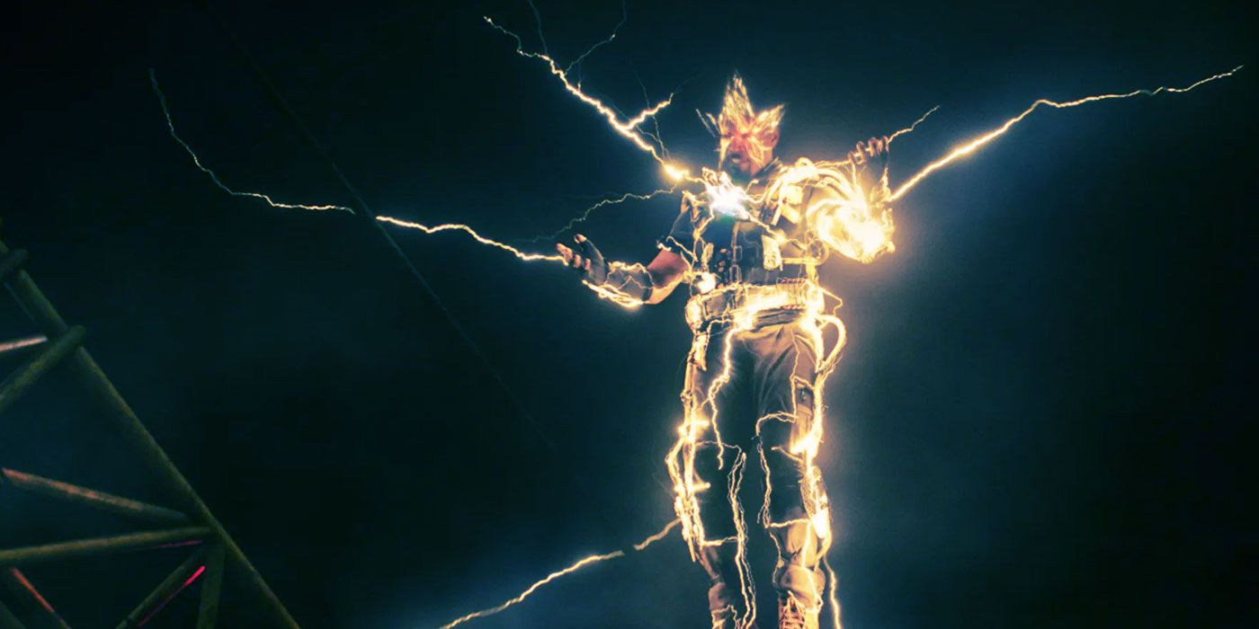 Electro, during Spider-Man No Way Home, drawing power from an arc reactor.